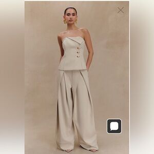Meshki Katarina Wide Leg Suiting Pants - Sand